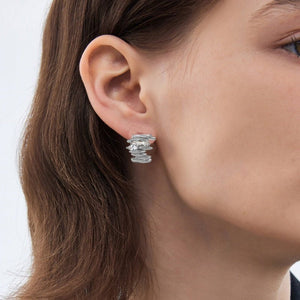 Sculptural Spiral Marquise Wide Hoop Earrings - Perimade & Co.