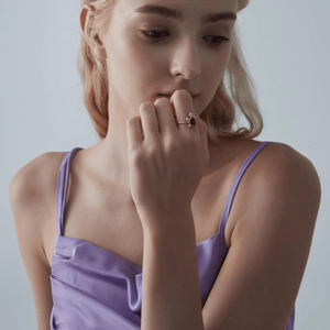 Sea Turtle Custom Birthstone Stacking Ring - Perimade & Co.