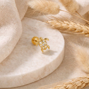 Sea Turtle Flat Back Cartilage Stud Earrings - Perimade & Co.