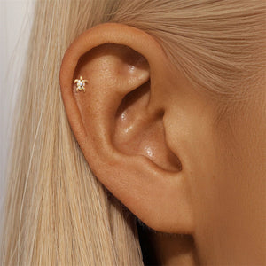 Sea Turtle Flat Back Cartilage Stud Earrings - Perimade & Co.