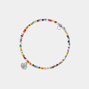 Seashell Charm Boho Rainbow Bead Anklet - Perimade & Co.