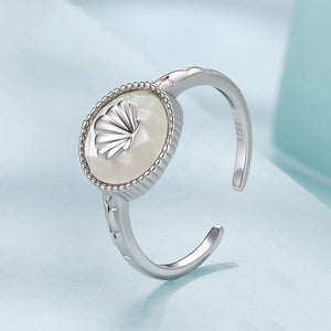 Seashell Mother Of Pearl Open Adjustable Ring - Perimade & Co.