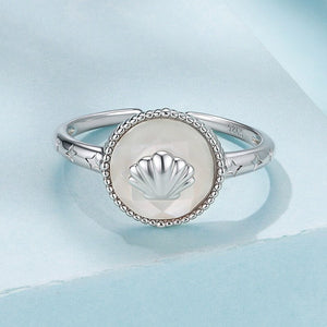 Seashell Mother Of Pearl Open Adjustable Ring - Perimade & Co.