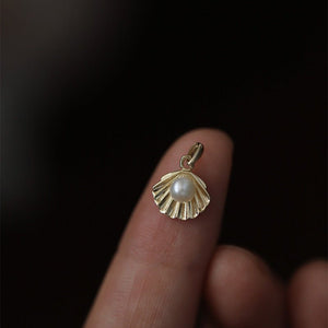 Seashell Pearl Beach Charm Pendant Necklace - Perimade & Co.