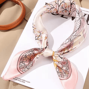 Decorative headband with floral pattern on a magazine