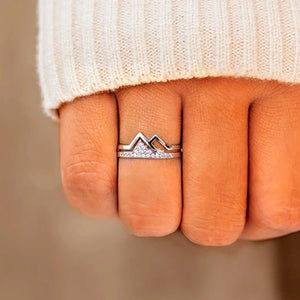 Silver Mountain Stacking Band Ring - Perimade & Co.
