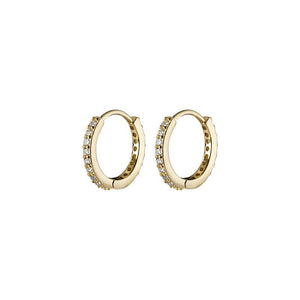 Simple Pave Setting Small Hoop Earrings - Perimade & Co.