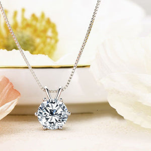 Six - Prong Moissanite Box Chain Necklace - Perimade & Co.