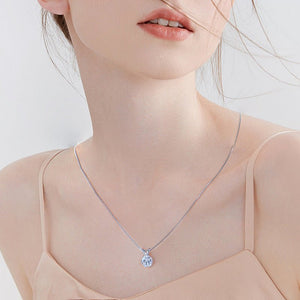 Six - Prong Moissanite Box Chain Necklace - Perimade & Co.