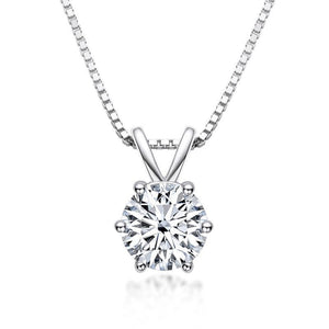 Six - Prong Moissanite Box Chain Necklace - Perimade & Co.