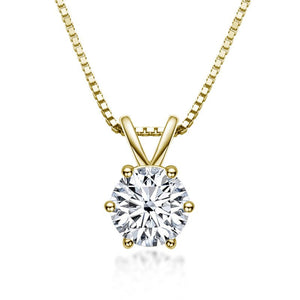 Six - Prong Moissanite Box Chain Necklace - Perimade & Co.