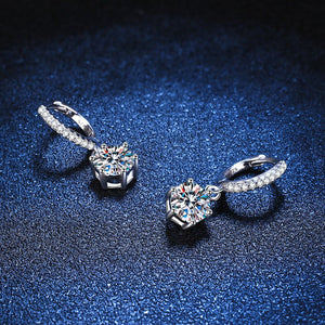 Six - Prong Moissanite Drop Hoop Earrings - Perimade & Co.