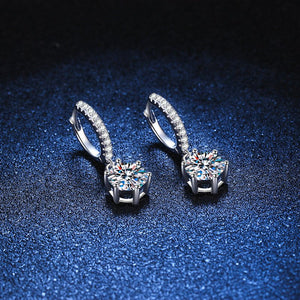 Six - Prong Moissanite Drop Hoop Earrings - Perimade & Co.