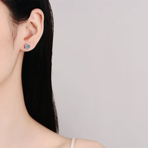 Six - Prong Moissanite Wedding Stud Earrings - Perimade & Co.