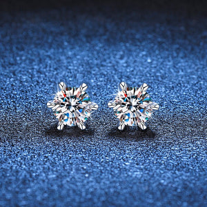 Six - Prong Moissanite Wedding Stud Earrings - Perimade & Co.