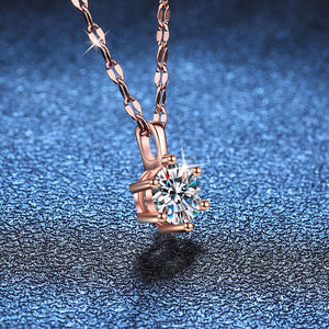 Six - Prong Round Moissanite Pendant Necklace - Perimade & Co.