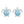 Sea turtle-shaped earrings with blue enamel design on a white background