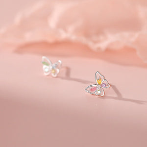 Small Butterfly Color Gemstone Stud Earrings - Perimade & Co.