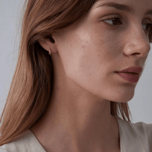 Small Custom Birthstone Hoop Earrings - Perimade & Co.