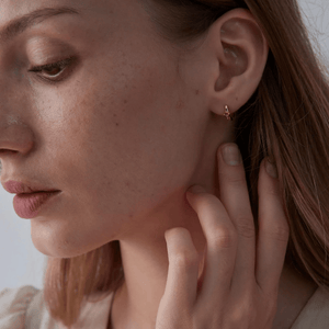 Small Custom Birthstone Hoop Earrings - Perimade & Co.