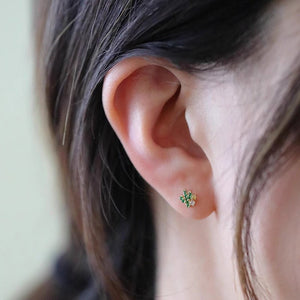 Small Green Cactus Cartilage Stud Earrings - Perimade & Co.