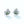 Silver earrings with green gemstones on a white background