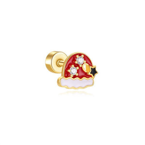 Small Holiday Santa Hat Enamel Stud Earrings - Perimade & Co.