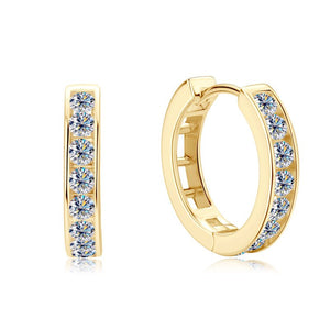 Small Moissanite Wedding Hoop Earrings - Perimade & Co.