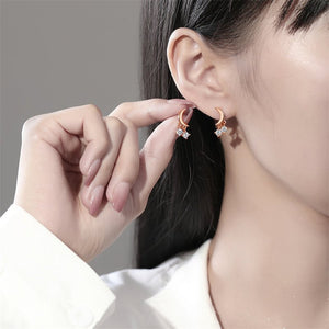 Small Moon Star Dangle Drop Stud Earrings - Perimade & Co.