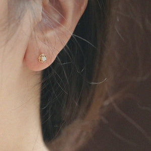 Small Opal Four Leaf Clover Stud Earrings - Perimade & Co.