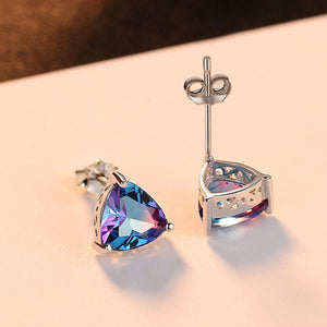 Small Rainbow Tourmaline Stud Earrings - Perimade & Co.