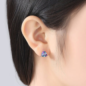 Small Rainbow Tourmaline Stud Earrings - Perimade & Co.