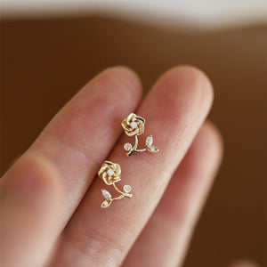 Small Rose Flower Cartilage Stud Earrings - Perimade & Co.