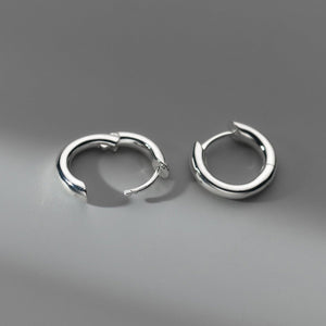 Small Silver Minimalist Hoop Earrings - Perimade & Co.
