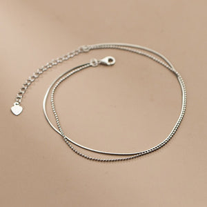 Snake Bead Double Chain Stacking Anklet - Perimade & Co.