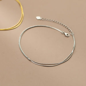 Snake Bead Double Chain Stacking Anklet - Perimade & Co.