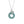 Teal pendant with silver chain on a white background