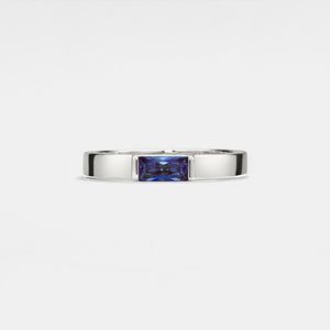 Solitaire Custom Birthstone Wedding Band Ring - Perimade & Co.