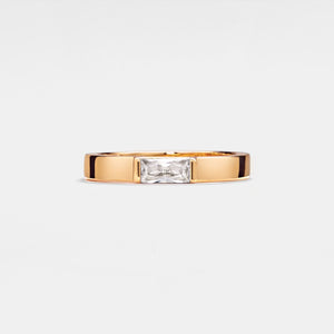 Solitaire Custom Birthstone Wedding Band Ring - Perimade & Co.