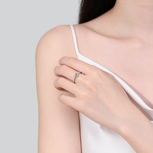 Solitaire Heart Moissanite Wedding Band Ring - Perimade & Co.