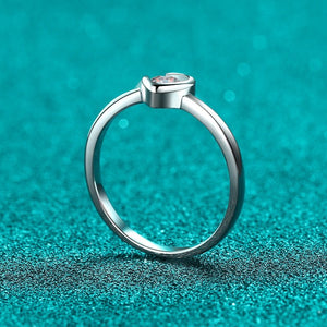 Solitaire Heart Moissanite Wedding Band Ring - Perimade & Co.