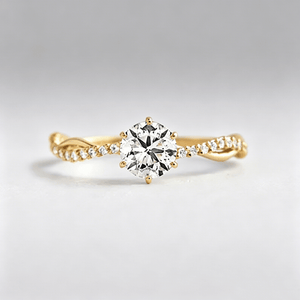 Solitaire Infinity Twist Pave Stacking Band Ring - Perimade & Co.