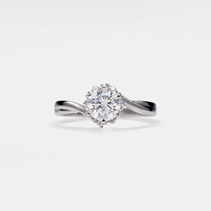 Diamond ring on a white background