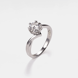 Solitaire Moissanite Bypass Engagement Ring - Perimade & Co.