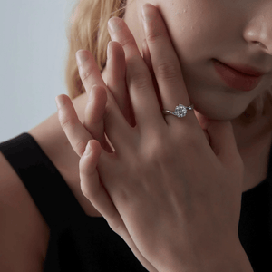Solitaire Moissanite Bypass Engagement Ring - Perimade & Co.