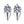 Pair of silver earrings with clear gemstones on a white background