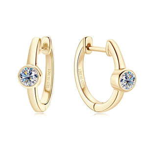 Solitaire Moissanite Huggie Hoop Earrings - Perimade & Co.