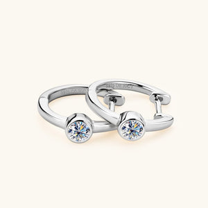 Solitaire Moissanite Huggie Hoop Earrings - Perimade & Co.