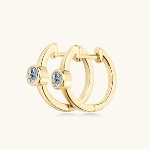 Solitaire Moissanite Huggie Hoop Earrings - Perimade & Co.