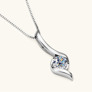 Solitaire Moissanite Twist Pendant Necklace - Perimade & Co.